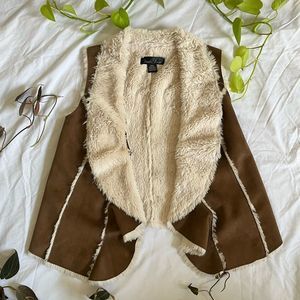 Faux Fur and Suede Vest